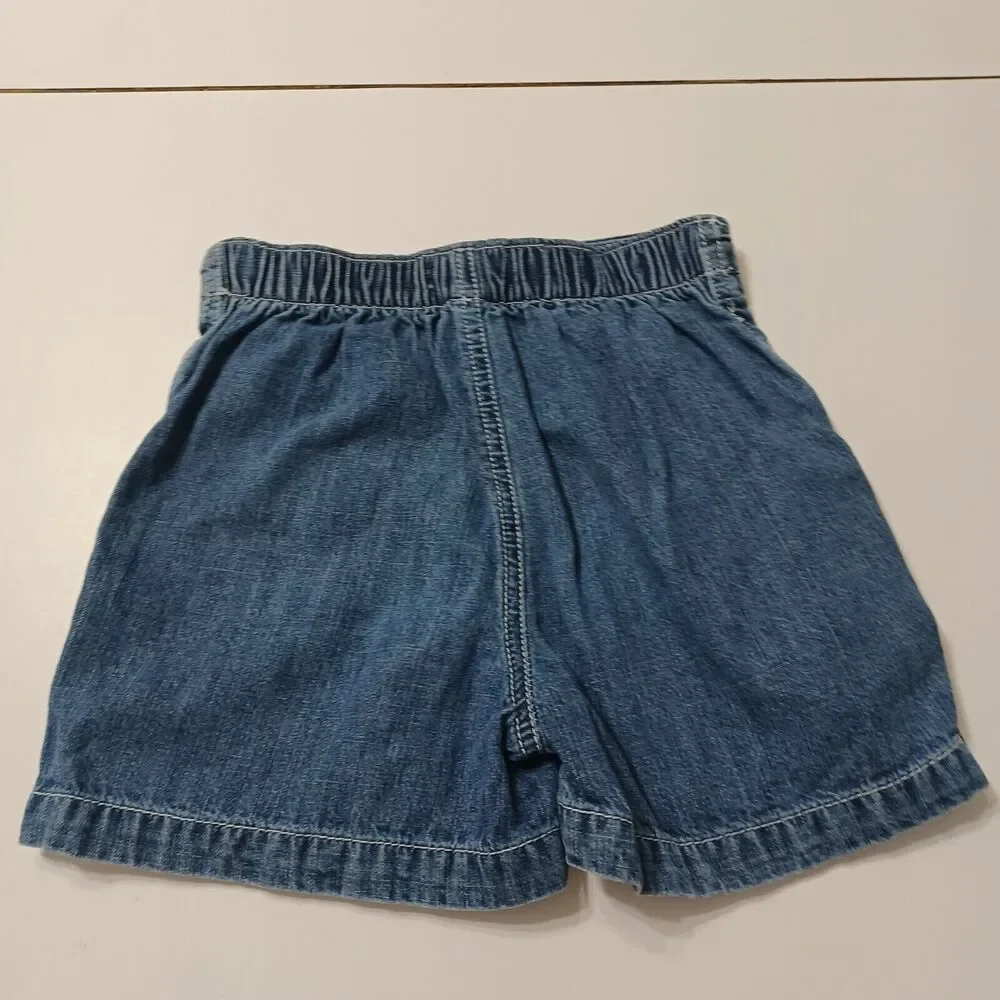 OshKosh Girls 6 Blue Jean‎ Skort Ancor Pocket Elastic Waist Pull On 100% Cotton